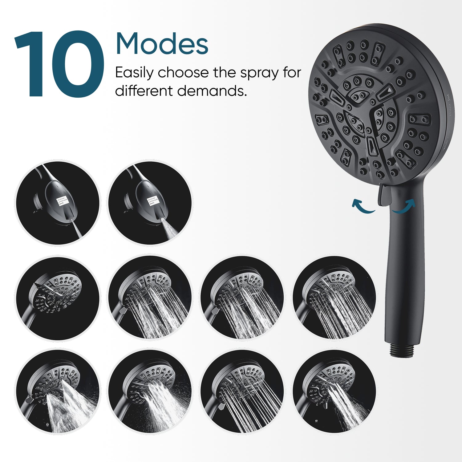 MineralStream Luxe 10 Mode High Pressure Shower Head (Filtered)