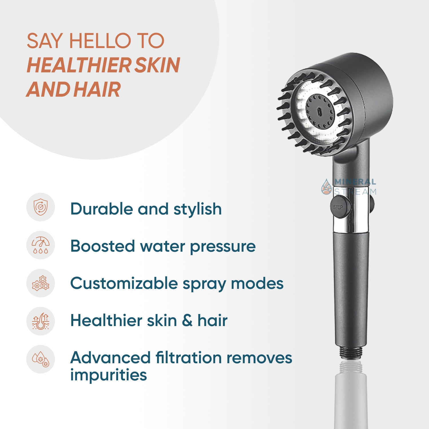 Kit esencial con alcachofa de ducha de masaje