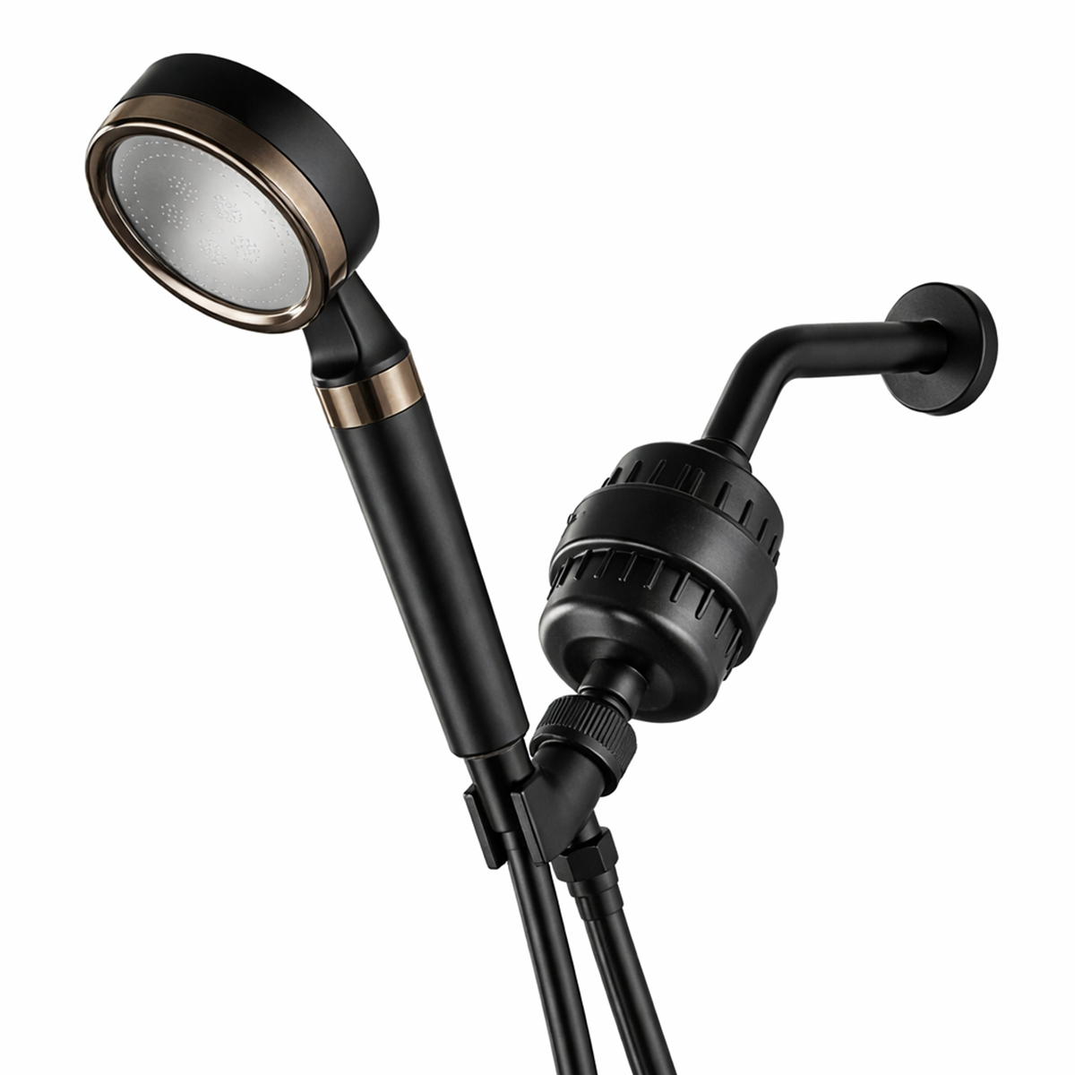 Alcachofa de ducha MineralStream BLACK con filtración de Vitamina C