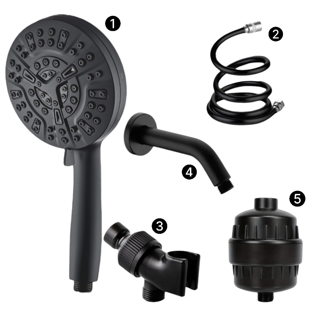Luxe 10 Mode Showerhead Complete Shower Kit