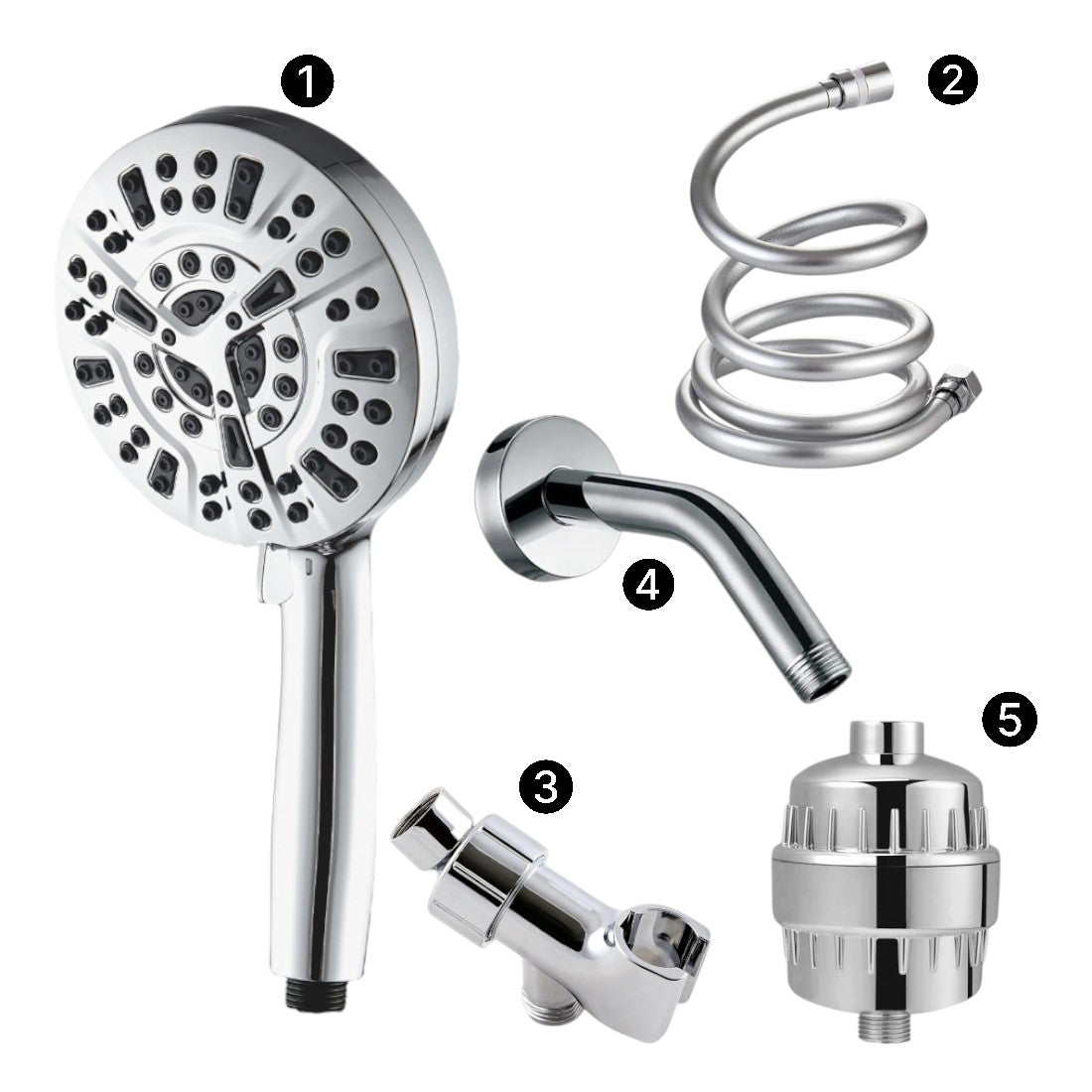 Luxe 10 Mode Showerhead Complete Shower Kit