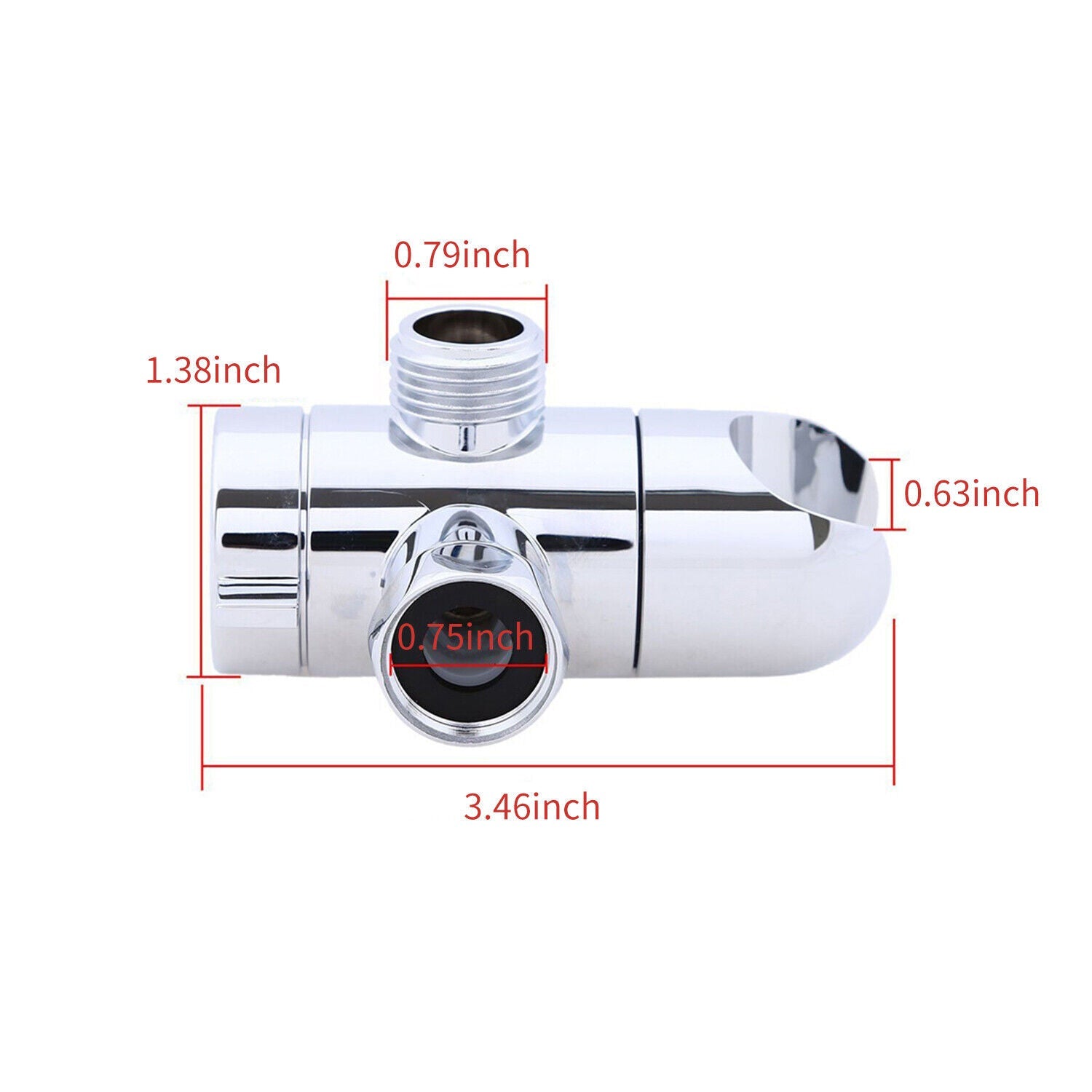 3-Way Shower Diverter specifications - brass body, 1/2-inch universal fit