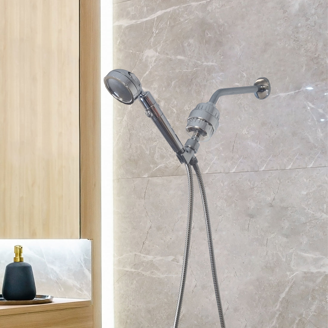 Mineralstream Duo duş kafa duş başlığı tam duş kiti