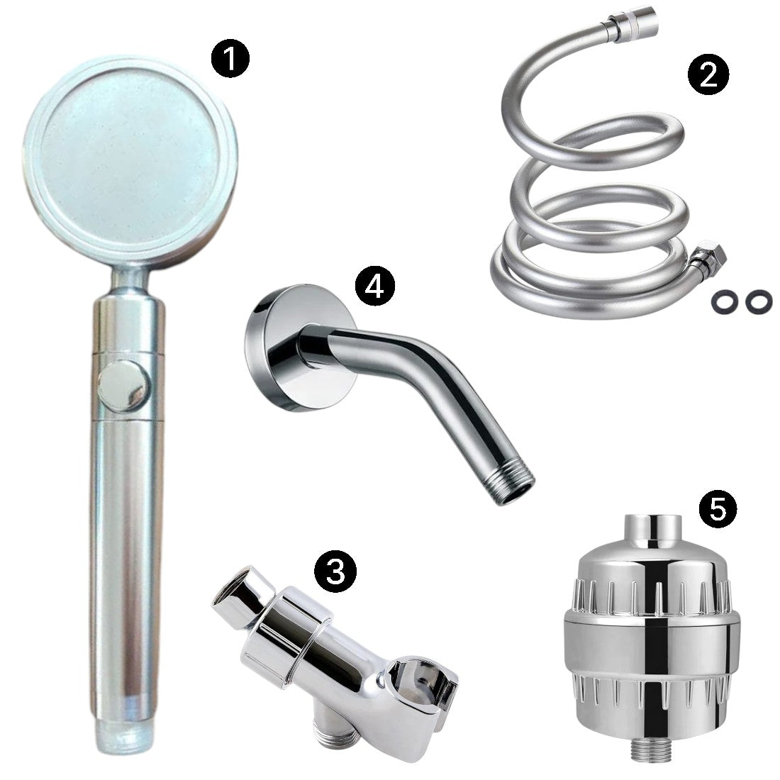 MineralStream Duo Shower Head Showerhead Complete Shower Kit